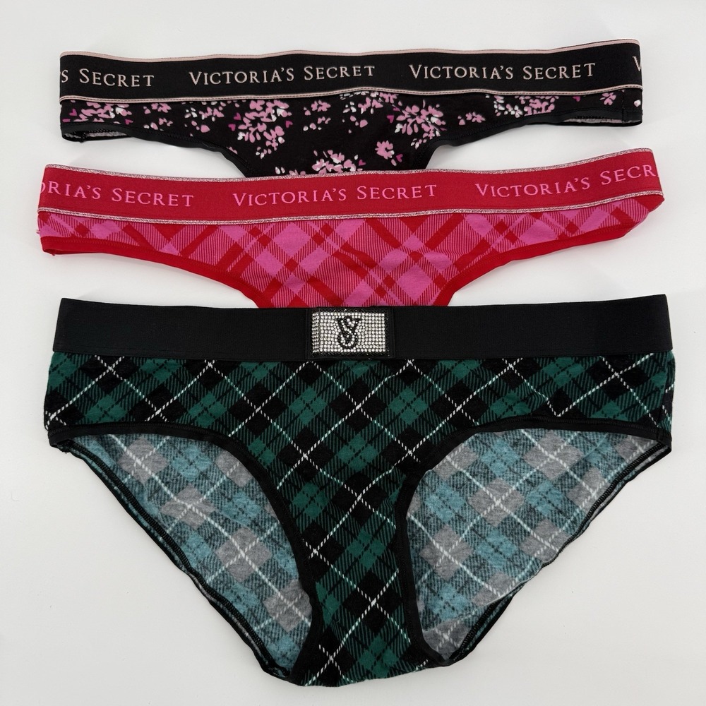 Victoria's Secret Womens Size‎ M 3 Pack 1 Hipster Panties 2 Thongs NEW With Tags